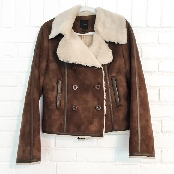 Express Jackets & Blazers - Express Brown Shearling Jacket Size Medium